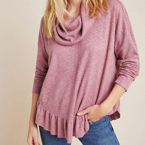 Anthropologie Maeve Addie Ruffled Hacci Pullover